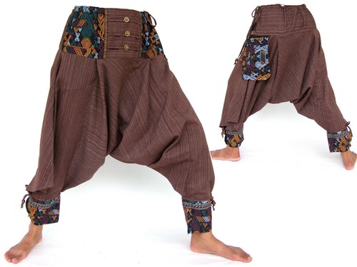 Harem Pants men women Samurai Pants Boho Pants Drop Crotch Pants Yoga Pants