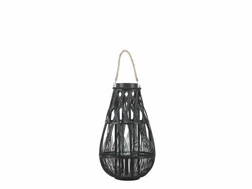 Dekolaterne Bambus//Glas schwarz Höhe 56 cm Tonga