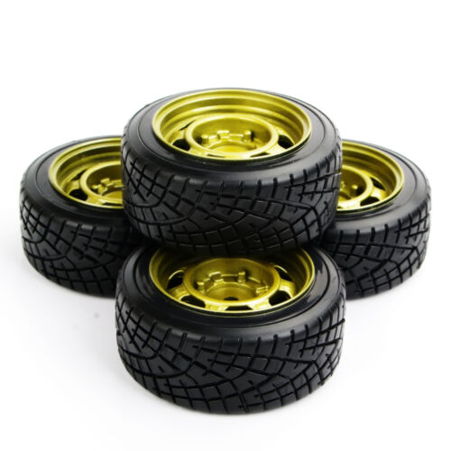 4Pcs 12mm Hex Wheels Tires/&Rim For 1:10 Scale RC Model HPI HSP Drift Racing Car