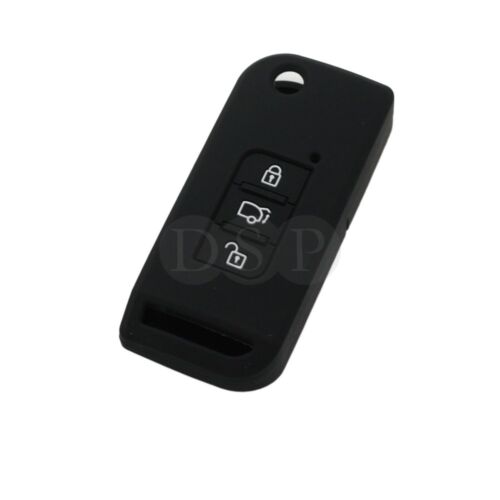 Silicone Cover Skin Jacket fit for MAHINDRA Flip Remote Key 3 Button CV4482BK