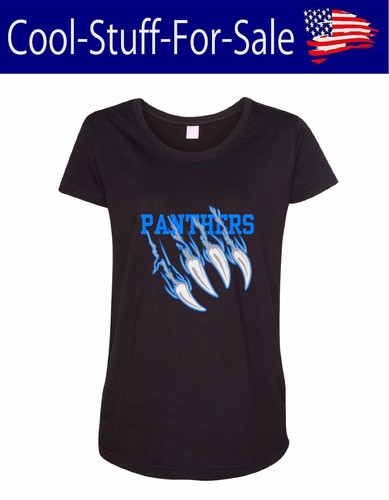Carolina Panthers Claw Scratch Football Maternity Black Scoop Neck