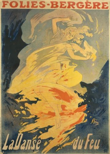 Art Nouveau Belle Epoque Poster 1897 JULES CHERET La danse du feu