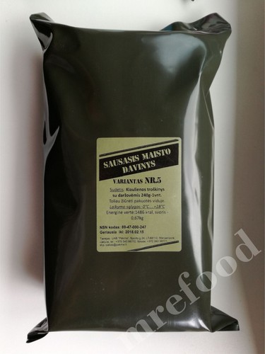 Ration alimentaire militaire armée Jour Pack Lituanien MRE Emergency Set Combat mid2020