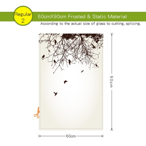 Tweet Static Cling Glass Window Film Privacy Frosted Opaque Glass Sticker