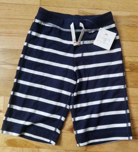 NWT HANNA ANDERSSON STRIPED KNIT COTTON LONG SHORTS NAVY BLUE WHITE 110 5 130 8