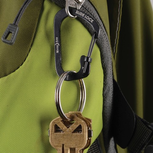 6-Pack Nite Ize SlideLock Carabiner #2 Black Stainless Steel Locking Biner 10lb