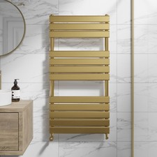 RadiLux Flat Panel Heated Towel Rail Brushed Brass - 1200 x 600mm