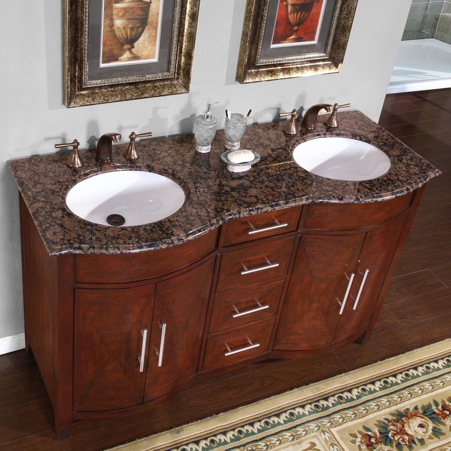 58\u0026quot; Granite Stone Countertop Double Bathroom White Sink Vanity Cabinet 0221BB eBay 58\u0026quot; Granite Stone Countertop Double Bathroom White Sink Vanity Cabinet 0221BB eBay