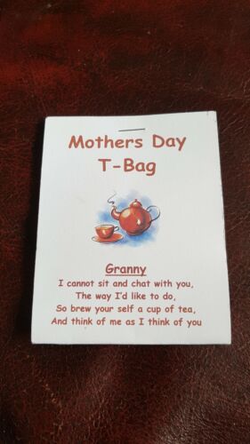 Unique Tea Bag Card Quirky gift for Mothers Day Includes Tea Bag.Mum or Granny 