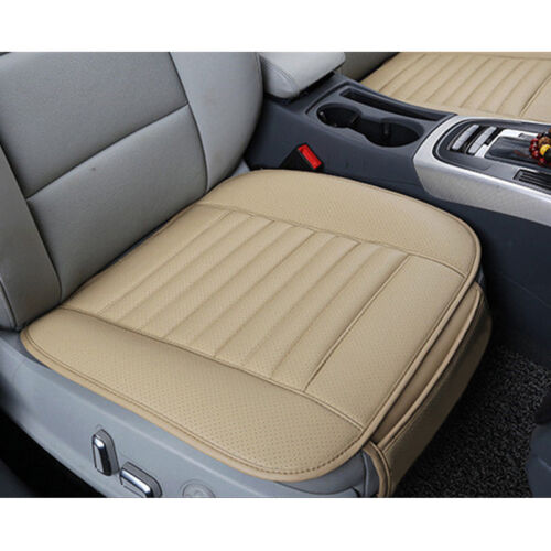 3x Car Front Rear Seat Cover Bamboo Breathable PU Leather Pad Chair Cushion Set