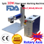Origin 30W Fiber Laser Marking Machine Metal Engraver Marker with Rotary Device