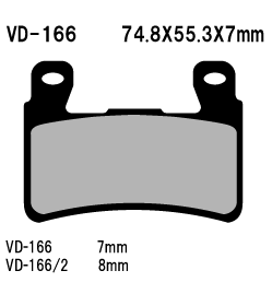 Vesrah Organic Front Brake Pads VD-166//2