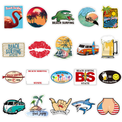 20pcs Beach Stickers Decals Surf Water Sun Sea Coast VSCO Buy 2 Get 1 Free