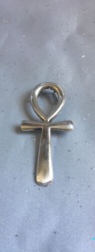 NEW Sterling Silver Handcrafted Large Ankh Pendant 