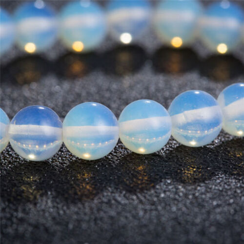 8mm Round Crystal Moonstone Natural Stone Stretched Beaded Bracelet forWomenGNCA 