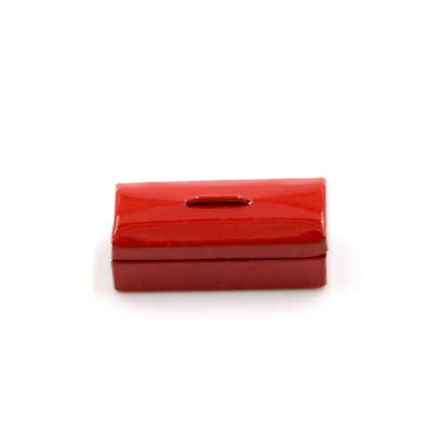 Rot Blau 1:12 Puppenhaus Miniatur Mini Metall Werkzeugkasten^