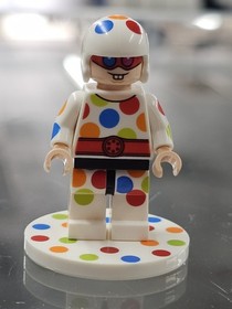 Lego Polka Dot Man Minifigure The Batman Movie 70917 Rare Super Hero Fig w/ Base