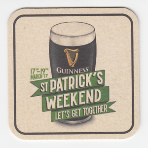 Guinness St Patrick/'s Weekend 2017 Beer Coaster Ireland
