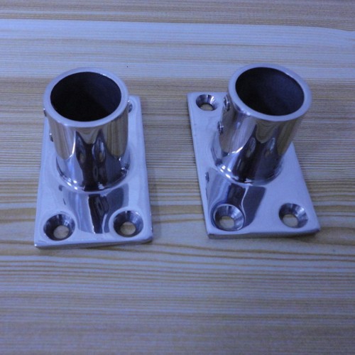 4x90 Degree Fitting 1/" 316 Stainless Steel Rectangular Base Boat Hand Rail Deck