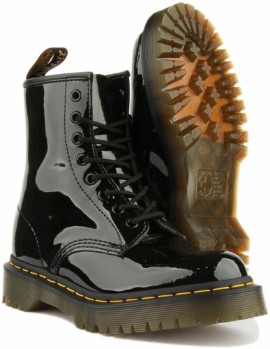 Dr Martens 1460 Bex Womens 8 Eye Leather Boots In Black Patent UK Size 3-8