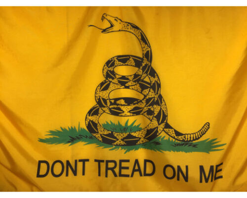 Gadsden Don't Tread on Me Snake Durable All-Weather Nylon Flag in Multiple Sizes 