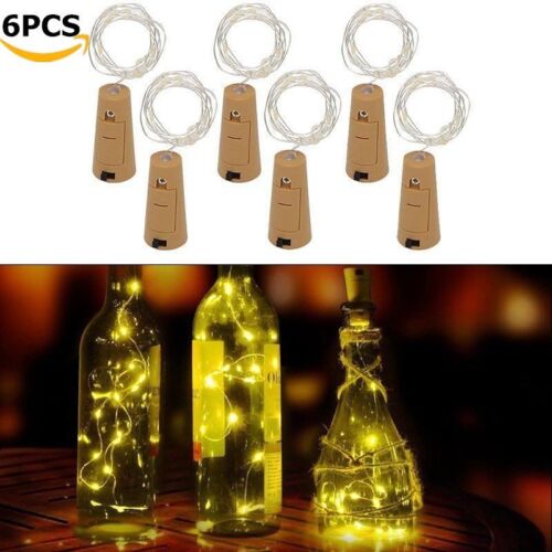 6/8 15/18 Leds Cork Shaped String Lights Wine Bottle Lamp For Party Wedding USA 