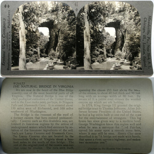 Virginia From 600/1200 Card Set # 41 A Keystone Stereoview the Natural Bridge 