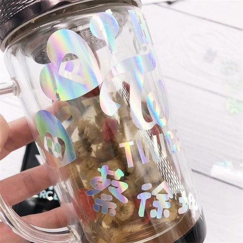 Kpop EXO GOT7 Cute Laser Sticker for Mobile Phone Laptop Twice IZONE DIY Sticker
