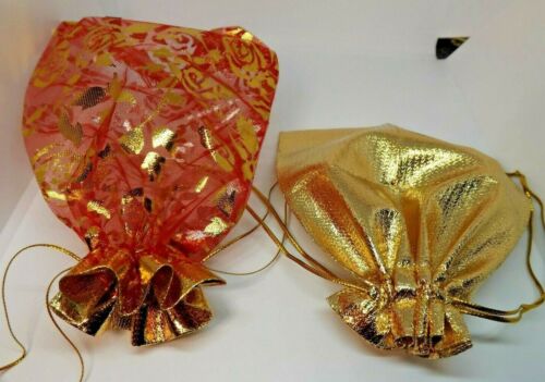 Details about  / 5 3//4/" x 4 1//2/"  Jewelry Gift Drawstring Bags 8 Pieces Gold 4 Gold 4 Red