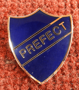 BNIB Brooch Shield Shape Old School Blue /' PREFECT /' Enamelled Badge