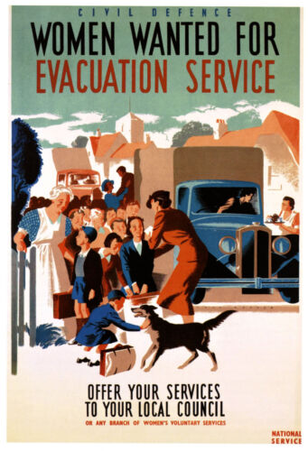 /"WOMEN WANTED FOR EVACUATION SERVICE/" World War 2 Propaganda Poster A1A2A3A4Size