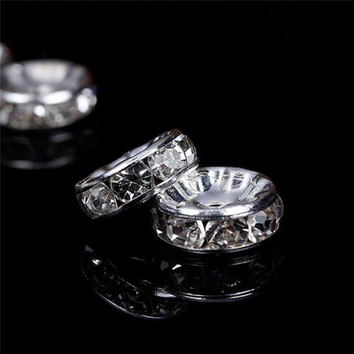 100pcs cristal strass rondelle entretoise perles bricolage 6mm 8mm RD 