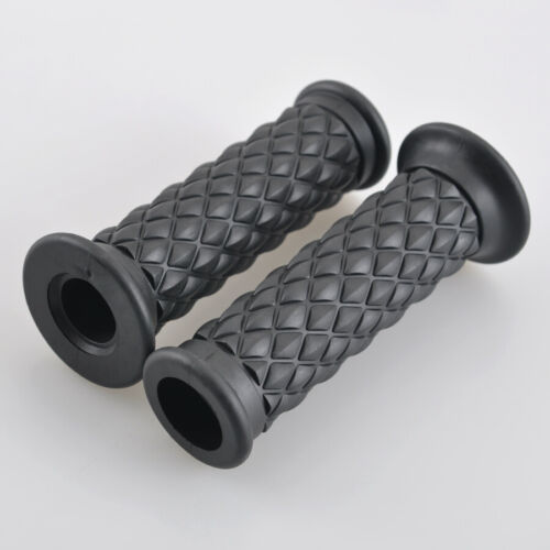 2x 22MM 7/8" Motorcycle Bike Rubber Handlebar Hand Grip For Cafe Racer Universal 