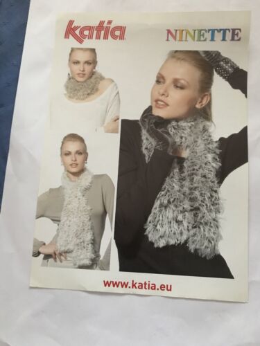 Katia Ninette 1 knäul 100g = 1 bufanda incluyendo instrucciones de punto 