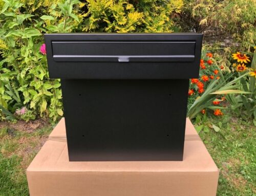 BLACK XXL HUGE MAIL Post Box for Gates and Fences mailbox outdoor 