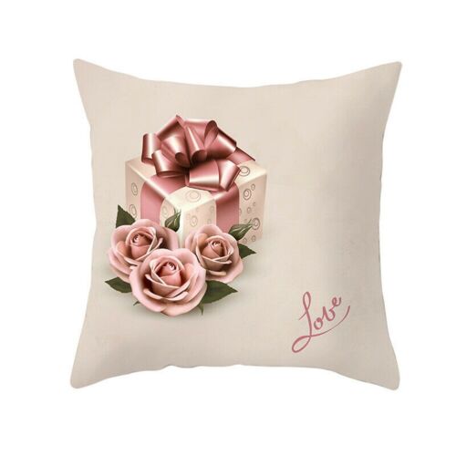 Pillow Case Cotton Linen Sofa Car Throw Cushion Cover Valentine/'s Day Home Decor