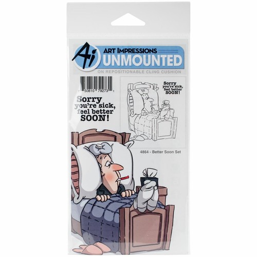 Art Impressions People Cling Rubber Stamps-Better Soon