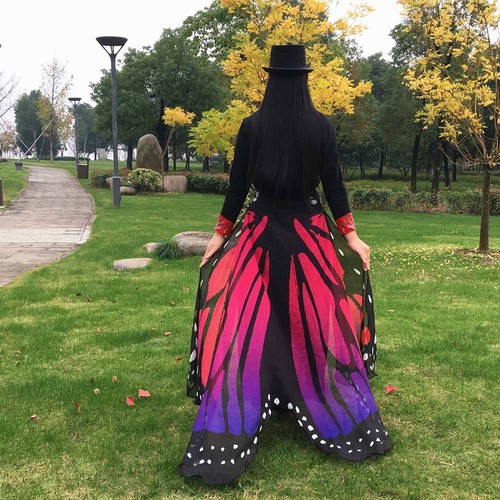 Womens Scarf Soft Fabric Butterfly Wings Fairy Nymph Pixie Costume Accessories