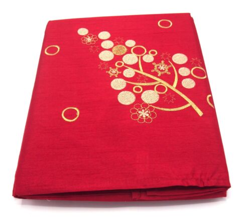 Large Rectangular Red Festival Christmas Tree Tablecloth 70" x 90 178cm x 230cm 