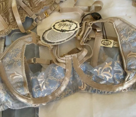 Bordelle Amaya Blue Caramel Ouvert Cupless Bra | NWT | 24K Gold | RARE!