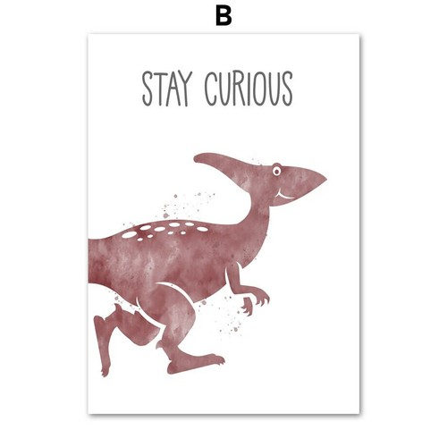Cute Dinosaur Quote Canvas Print Nursery Poster Wall Art Kids Room Decor Picture