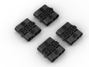 4x New Black Lego Technic Pin connector block liftarm 1x3x3 part 39793 