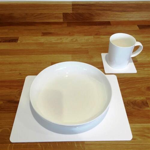 Rectangle Shaped White Gloss Acrylic Placemats 11.5x8.5" or 16x12" 