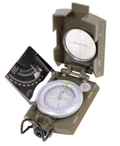 Magnifier Deluxe Olive Drab Military Folding Marching Compass w// Scales Level