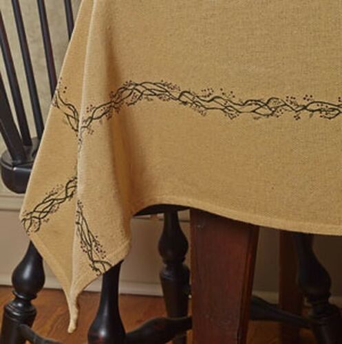Country new Berry Vine Burlap Tablecloth 60/" x 90/"