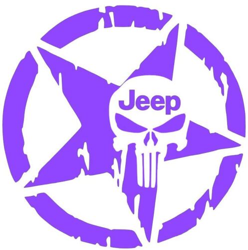 Star Jeep Punisher Skull Decal Vinyl Sticker Wrangler  Rubicon Willys 10 COLORS 