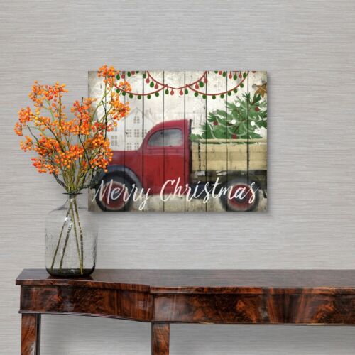 Truck Home Decor Christmas Delivery Canvas Wall Art Print 