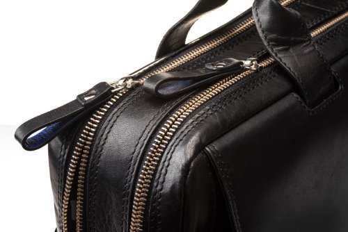 Visconti ML24 Large Black Leather Messenger Bag Shoulder Laptop CaseHandbag