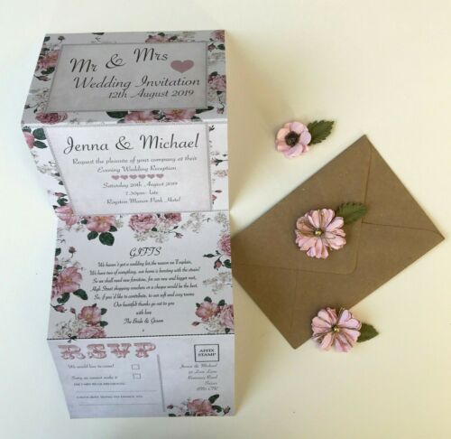 Karten Einladungen Vintage Blush Rose Day Or Evening Personalised Wedding Invitations With Rsvp Fiscleconsultancy Com