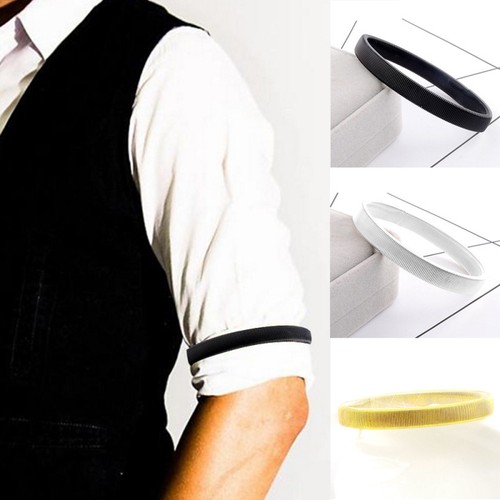 1 Pair Shirt Sleeve Holders Arm Bands Garter Mens Ladies Elasticated Alloy Band